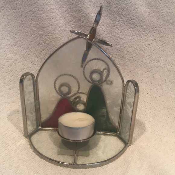Stained Glass Christmas Nativity Candle Holder Jesus Mary and Joseph Studio Nova - Picture 2 of 8